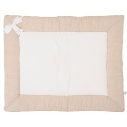 Little Naturals 017-513-64957 Krabbeldecke, 80 X 100 cm, Linen Bow weiss/naturel