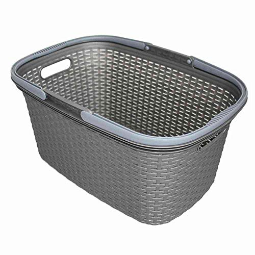 Wäschekorb Rattan-Design, 56x37x28cm, farblich sortiert