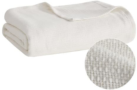 Madison Park Freshspun - Manta (algodón), Crema, Cama Individual