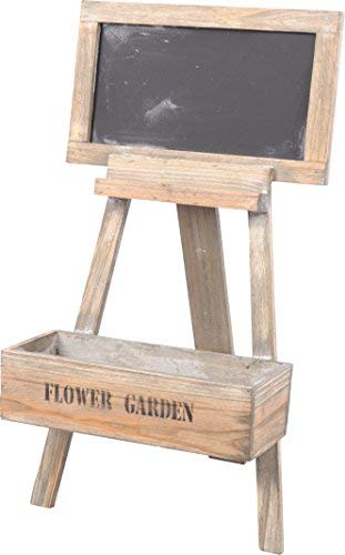 Spetebo Support pour fleurs en bois au look shabby chic - Jardinière décorative avec tableau d'écriture - Jardinière à fleurs