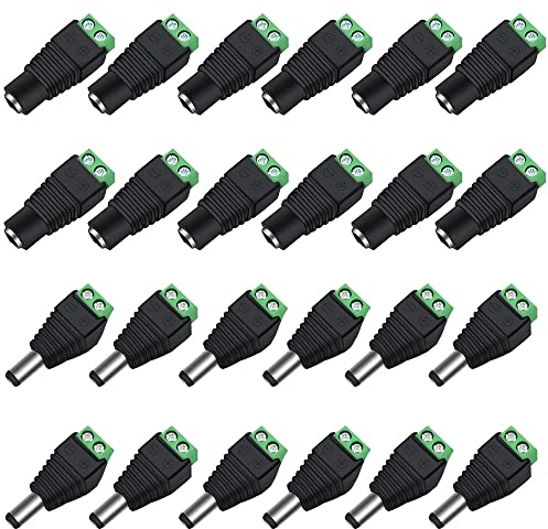 [12 Pairs] Connettore di alimentazione DC maschio/femmina Spina Balun Adattatore 12V Jack Adattatori Usato per Video Monitorare CCTV Cavo Della Macchina Fotografica LED Strip Light 2,1 x 5,5 mm