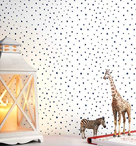 NEWROOM Kindertapete weiß blaue Punkte gepunktet Kinder Vliestapete Vlies Kindertapete Kinderzimmer Babytapete Babyzimmer Grafisch