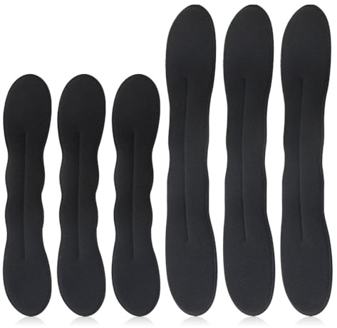 TOVOT Magischer Dutt Maker für Haarknoten, 2 Größen, für Haarschwamm, Haar-Donut-Macher, Haar-Accessoires, Schwarz, 6 Stück