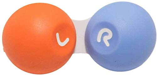 SPORTS WORLD VISION 1PC Soft Grip Contact Lens Case with Anti-Slip Rubber Exterior | Screw Top Travel Storage Case for Contact Lens Solution Bulk Buy Box | L and R Marked Lens Containers