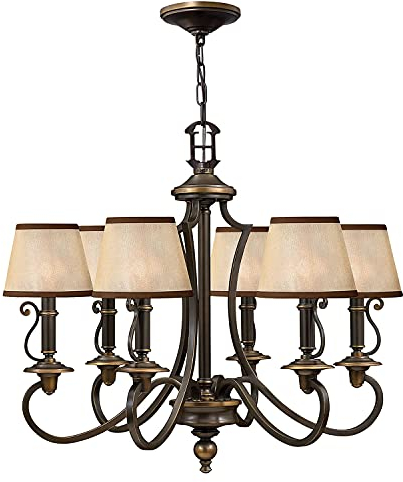 Licht-Erlebnisse Großer Kronleuchter ANABELL 9 Creme 6-flmg Ø71cm verstellbar Rustikal Design Lampe Esstisch Wohnzimmer