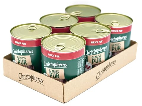 Christopherus PUR, hjort, helfoder för hundar, våtfoder, 6 x 800 g