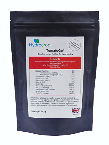 Hydrocrop Water Soluble Tomato Plant Fertiliser Feed High Potash Yield Booster (1.2kg TomatoGo)