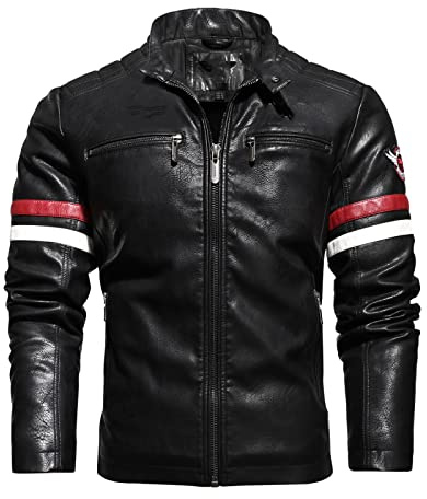NW Giacca Da Uomo In Pelle Da Motociclista Con Soprabito Invernale Moda Uomo Giacca Da Moto Vintage Da Uomo Cappotto Bomber Ricamo Maschile