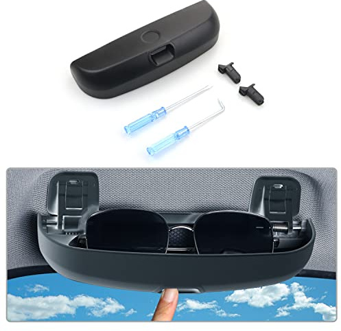 CDEFG Sonnenbrillenhalter Brillenetui Auto Brillenhalter Kompatibel mit BMW X1 U11 X2 X3 G45 X5 1er F70 3er G20 5er 7er 2025 2024 Glasses Case Holder Brillenetui Käfig Innenraum Zubehör (Schwarz)