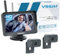 VSG24 5“ HD Set 2 Kameras Funk Rückfahrsystem Premium ONE für PKW, KFZ Set kabellos inkl. Rückfahrkamera + Monitor, einfach zum Nachrüsten 12V-24V, Nummernschild Kamera digital, Auto Rückspiegel