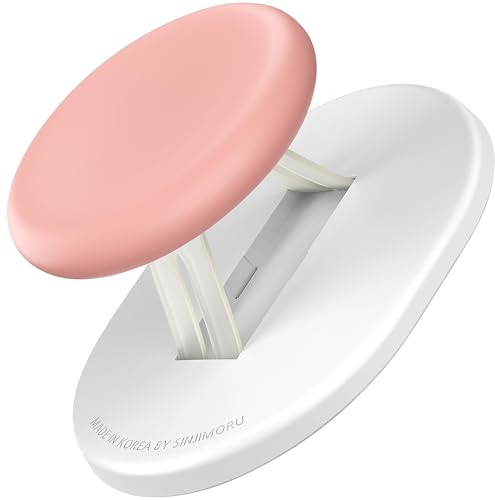 Sinjimoru Magnetic Phone Grip, Magnetic Phone Holder Compatible with MagSafe Stand, Ensuring Finger Comfort for iPhone 16 15 14 13 12, M-Mini Tok Pink | M-Mini Tok, removable silicone finger holder, kickstand, fits iPhone 17-12
