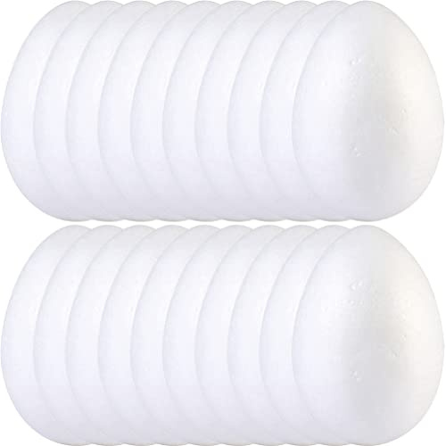 EXCEART 20 Stücke Styroporeier Ostereier zum Bemalen Basteln 10cm Schaumeier Osterstrauch Styropor Eier Ostern Deko Dekoeier Kunststoffeier DIY Styroporform Osterdeko Strauch