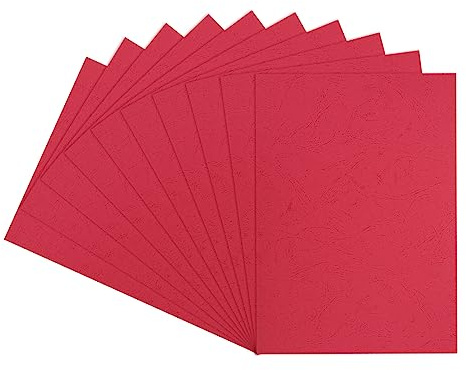 sourcing map Lot de 100 couvertures de reliure grain de cuir A4 non perforées pour présentation de rapports commerciaux, rouge bordeaux