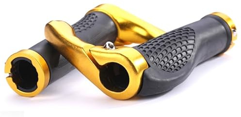 Ezweiji poignée VTT, Poignées de Guidon Vélo Poignées De Vélo Ergonomiques avec Caoutchouc Antidérapant Poignées VTT pour Vélo électrique, Vélo De Trekking, VTT Et Vélo De Randonné (Jaune)
