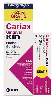 KIN CARIAX GINGIVAL enjuague bucal 500 ml + 100 ml, Menta, Prevención de la gingivitis, enjuague bucal, Para la prevención de la gingivitis