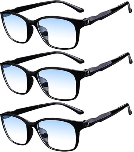Eyglajdd Lesebrille für Herren Damen Matt Finish,TR90 leicht Lesehilfe Blaulichtfilter Brille 3er-Pack