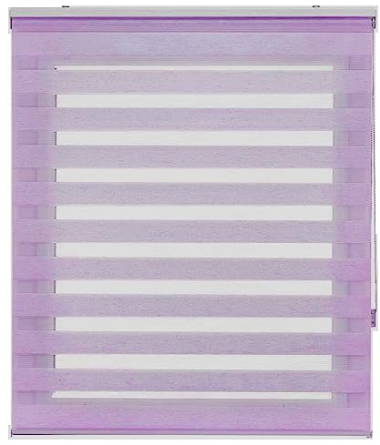 Jalousie Jalousette Vertikaljalousie 45 x 280 cm Sichtschutz,Einfache Montage Duorollo Doppelrollo Jalousette Jalousien Montage-Teile inklusive für Schlafzimmer, Lila