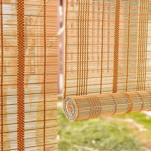 sgxxkj123 Fenster-Rollo Bambus für Innen,Natürliche Bambus-Rollo Raffrollo,Holzrollo Jalousie,Sichtschutz Rollo,für Außen,Garten,Balkon (100 * 200cm/39 * 79in)