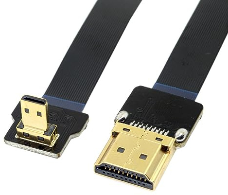 chenyang CYFPV - Cable de extensión micro HDMI a HDMI macho, FPC, 1080P, ángulo de 90 grados, 0,2 m