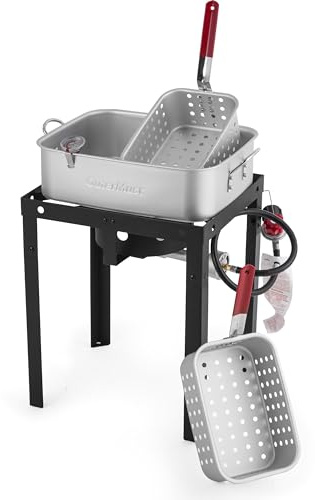 OuterMust 58,000 BTU Outdoor Fryer, 18 Qt. Outdoor Deep Fryer with Basket, Ideal for Frying Fish, Chicken Wings, French Fries