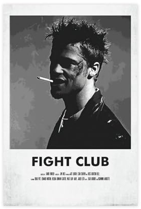 Fight Club Retro-Filmposter auf Leinwand, Schlafzimmer, Dekoration, Sport, Landschaft, Büro, Raumdekoration, Geschenk, ungerahmt, 20 x 30 cm