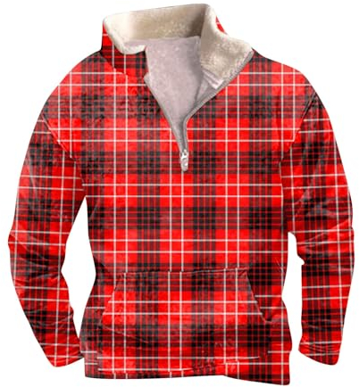 KONG JIMFAN Black Longsleeve Hoodie Black Basic Sweater Herren Sport Shirts Für Herren Pullover Hoodie Herren Jacken Imprägnierspray Graues Langarmshirt Herren Tunika Shirt Langarm(Red,M)