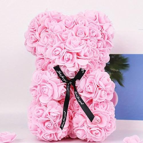Deggelbam L'orso rosa – regalo di San Valentino per moglie, orsacchiotto, rose, bouquet, orso di fiori, regalo, regalo di compleanno, festa della mamma, festa della mamma (di Partygeschenkke24) (rosa)