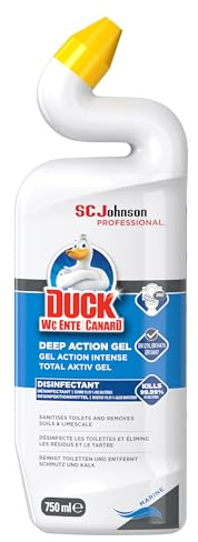 SC Johnson Professional Duck Deep Action Gel Marine – Toilet Bowl Cleaner – Removes Limescale & Kills 99.9% Germs – Long-Lasting Marine Freshness – 750ml Bottle