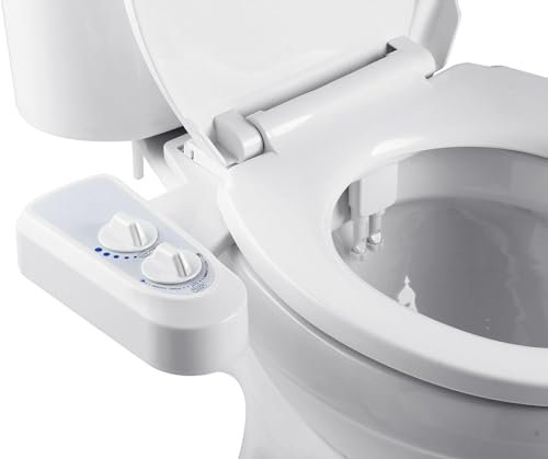 DaoGeSir Nicht Elektrisch Bidet Toilettenaufsatz Mit Einziehbare Selbstreinigende Doppeldüsen Mechanisches Bidet Für Toilette Einstellbarer Druckschalter Für Kaltes Wasser Bidet Aufsatz