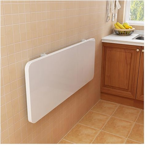ZYYLIVR Klapptisch Wandtisch, Wandklapptisch Küche Schreibtisch Klappbar, Schwimmender Arbeitst Zur Wandmontage Esstisch Bartisch Balkontisch (Color : White, Size : 30x50cm/11.8x19.7in)