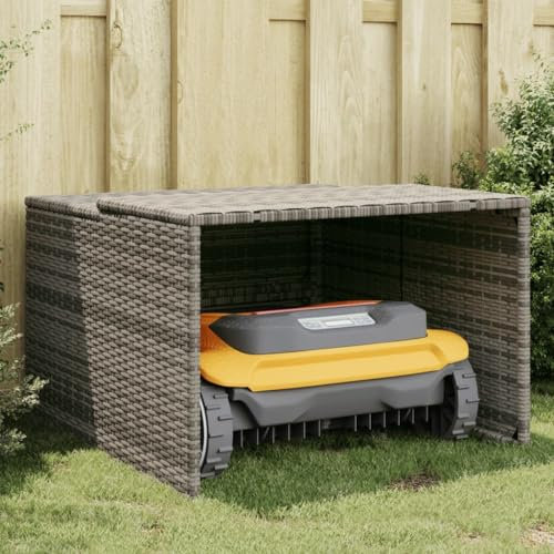 Swpsd Robotic Lawn Mower Garage - PE Rattan Storage, Weatherproof, Multifunctional for Outdoor Use Model365406