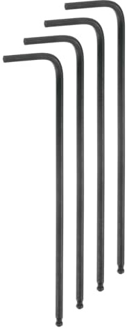 sourcing map 4pcs Ball End Hex Key Wrench 3/32 L-Shape Long Arm Hexagon SAE Wrenches Chrome Vanadium Steel Repairing Tool for Home Repair Black