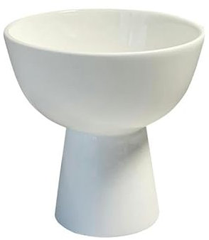 SQMSK 140ml 9.5 * 9.7cm Creative Ceramic High Feet Cup Tangshan Bone Porcelain Chinese High Feet Tea Cup Ice Cream Cup Pudding Cup Yogurt Cup Dessert Bowl
