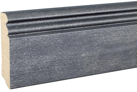 Sockelleiste Berliner Profil Hamburger Leiste 19 x 80 x 2500 mm MDF-Kern foliert Grau zum Kleben, Clipsen, Schrauben & Nageln Fußleiste Klassisch by PROVISTON 25 Meter | 10 Stück