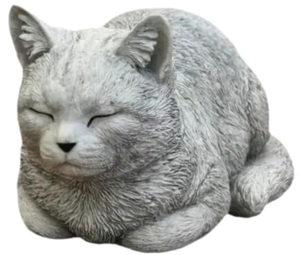 perfk Gartenkatzenfigur, Katzenstatue für den Außenbereich, Außendekoration, lustige Heimerinnerung, schlafende Katzenskulptur
