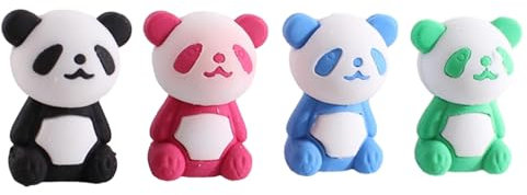 Kreativer Radiergummi in Panda-Form, für Grundschüler, niedliches Tier, verschiedene Haare, 8 Stück