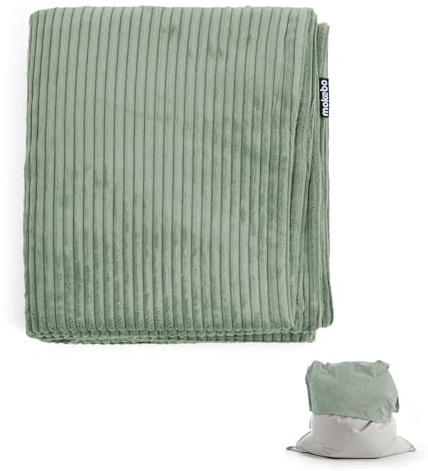 mokebo Sitzsack Bezug aus Cord 'Das Kuschel-Cover' Made in Germany, Cover für den Riesen-Sitzsack 'Der Große', Cordbezug in Salbei für Sitzkissen, für alle XXL Sitzsäcke bis 140x180 cm anwendbar