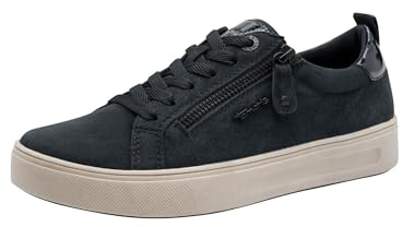 TAMARIS Comfort låga sneakers, marinblå mocka, 41 EU, Marin mocka, 41 EU