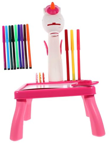 KONTONTY Table à Dessin pour Garçon Fille avec Projecteur de Dessin Jouet de Peinture par Projection et Éducatif