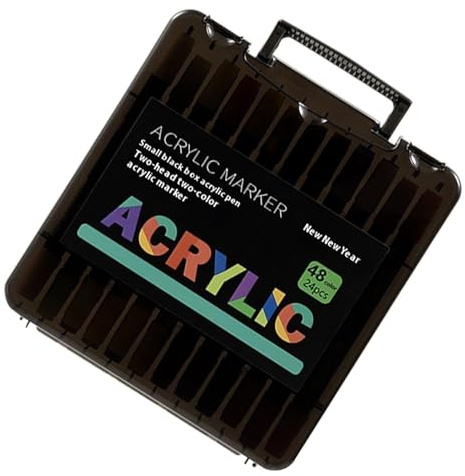 Stylo de peinture acrylique – Marqueurs de peinture acrylique 48 couleurs, 72 couleurs, stylo fin à double tête avec boîte de rangement, pinceaux pour et adultes, illustration rofessionnelle