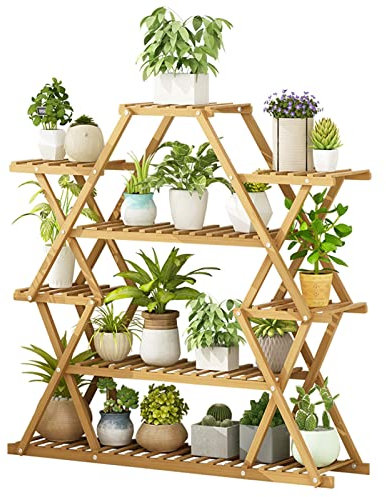 Scaffale for piante, portavasi for fiori, supporto for piante alto for uso domestico, supporto for fioriera a scala in legno, supporto for espositore for vasi da fiori, mensola angolare for esterni e