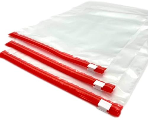 SKIR'CO Sacchetti riutilizzabili con chiusura a zip, 40 x 30 cm, richiudibili, in plastica trasparente, con chiusura a cerniera, adatti al freezer, 5 pezzi