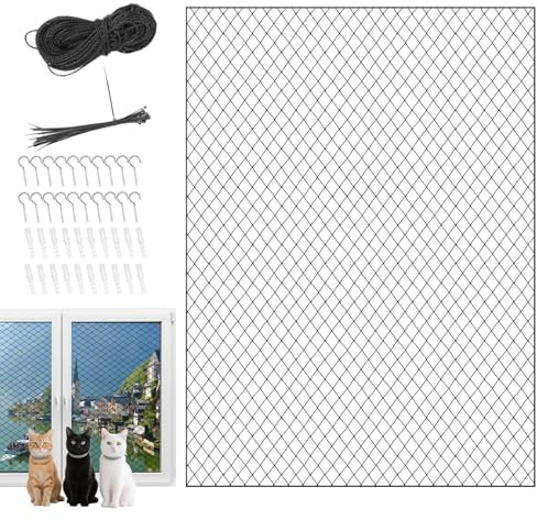 Filet de balcon pour animaux de compagnie - Filet de protection contre les chutes - Grille brise-vue pour balcon, jardin, terrasse, escaliers, fenêtre, appartement, extérieur