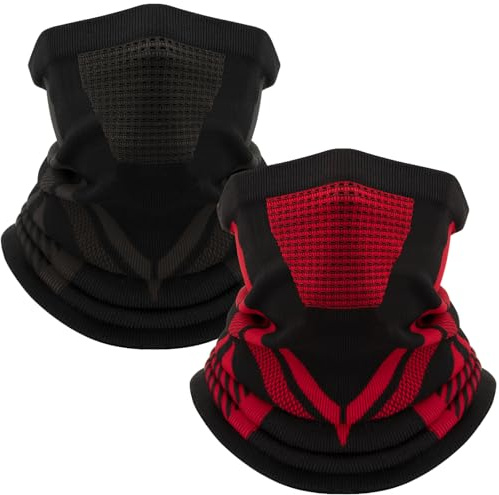 LUROON Schlauchschal Herren 1/2 Stück Halbe Sturmhaube Halstuch Winddicht Halswärmer Ski Mask Winter Loop Schal Neckwarmer Atmungsaktiv Gesichtsmaske für Motorrad Fahrrad Winter Laufen Snowboarden