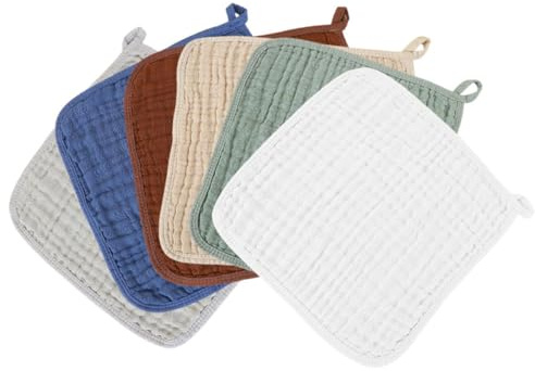 Abaodam Paños de Muselina para Bebés 6 Piezas Algodón 100% Puro Toallitas Absorbentes para Eructar y Regurgitaciones Paños Suaves para Recién Nacidos Multiusos para Babas y Sudor
