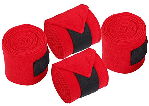 Aramox Vendas Gruesas para Patas de Caballo 4 Piezas Vendajes de Lana Transpirables Antideslizantes con Gancho y Lazo de Nylon para Protección de Patas de Caballo 11x300 CM Ideal para Entrenamiento