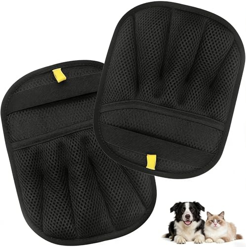 JXSWAB Tierhaarentferner Handschuh 2er Set, 5-Finger katzenhaarentferner für Katzen und Hunde, Fell Magnet handschuh mit starker elektrostatischer, Haustierhaarentferner Fellmagnet Handschuhe