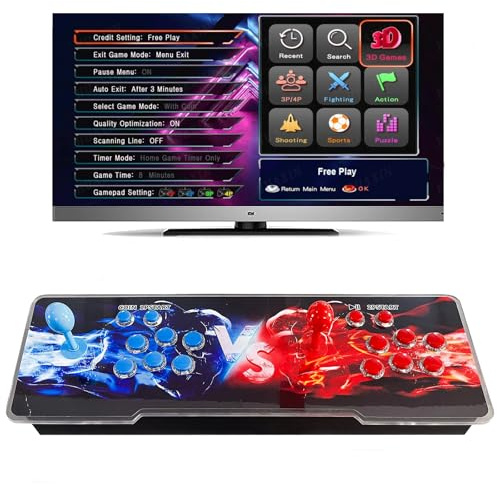 Console de jeu d'arcade rétro 26800 en 1 pour PC, projecteur et TV, 2 à 4 joueurs, 1280 x 720, boîte de jeux 3D, recherche/cache/enregistrement/chargement/pause, liste des favoris (DX 9800) (26800)
