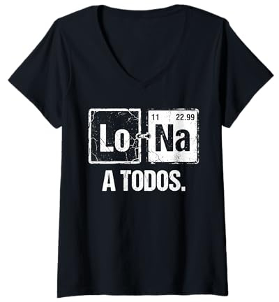 Mujer Lo Sodio A Todos Los Odio a Todos Lo Na Química Divertida Camiseta Cuello V