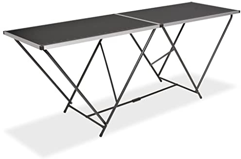 Mangloder - Mesa plegable para empapelar (tablero de fibra de densidad media y aluminio, 200 x 60 x 78 cm, ahorra espacio, plegable, portátil, para cola, proyectos de manualidades, medición de